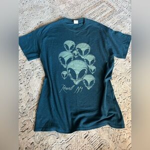 Roswell, NM Teal Alien Heads Tee